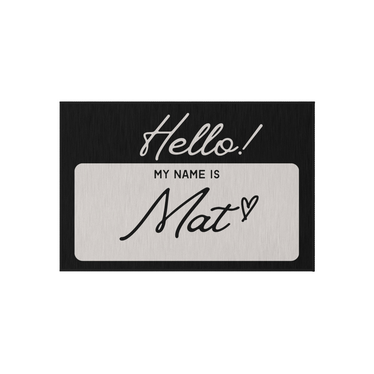 Hello My Name Is… Outdoor Rug - Custom for your Home, Campervan, RV, Vintage Trailer, Campsite, Glamping