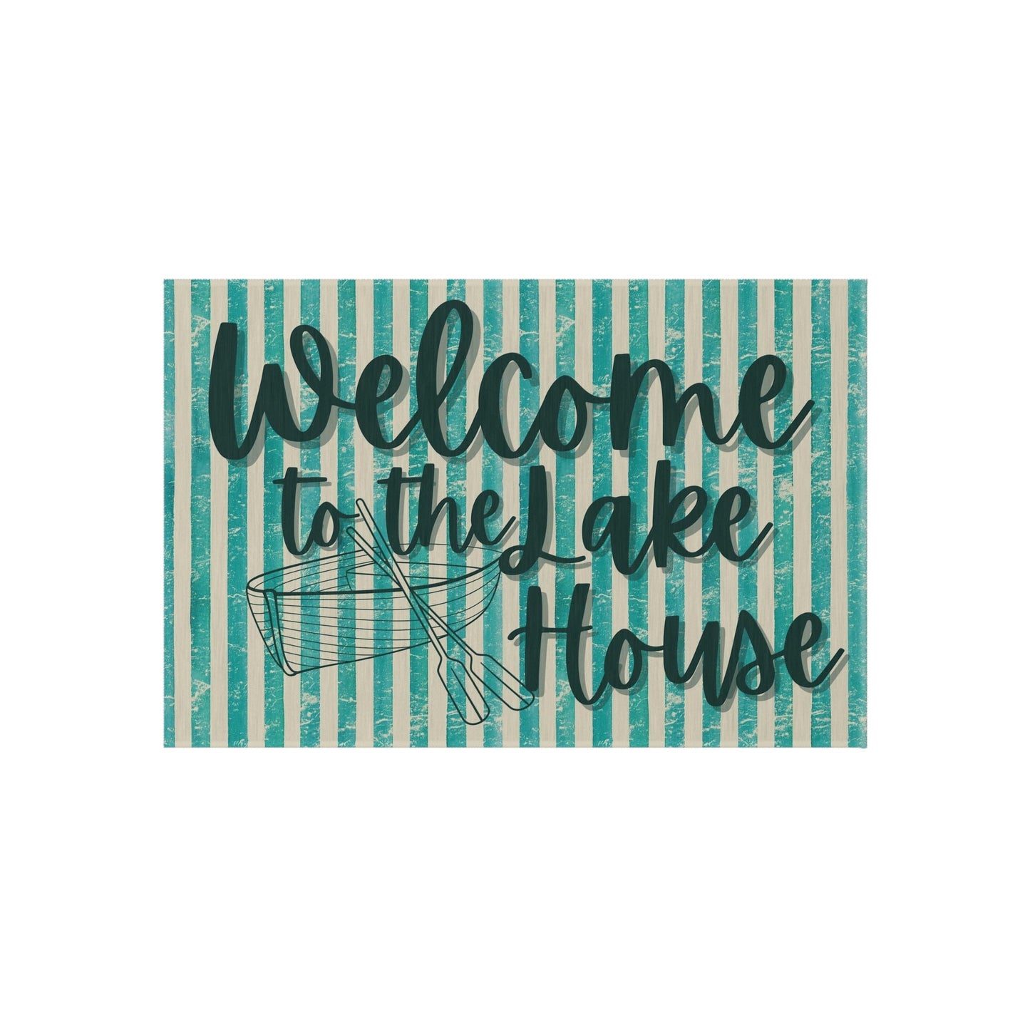 Blue Lake House Rug - Outdoor Rug for your Home, Campsite, or Vacation Rental