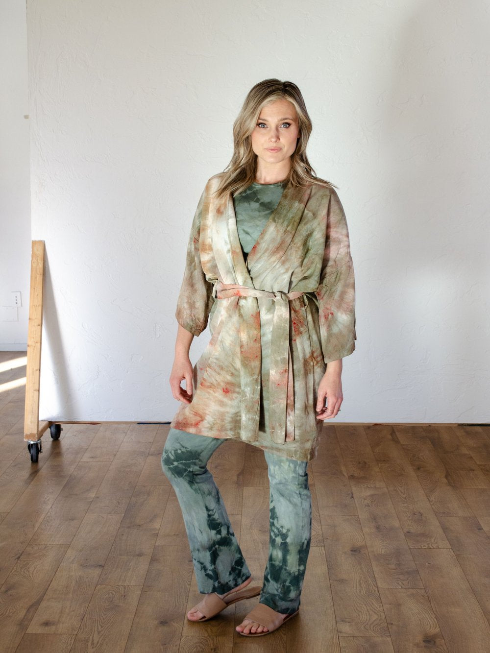 The Luxurious Robe in High Desert Colors - Tie Dye Rayon Robe by 1 Life
