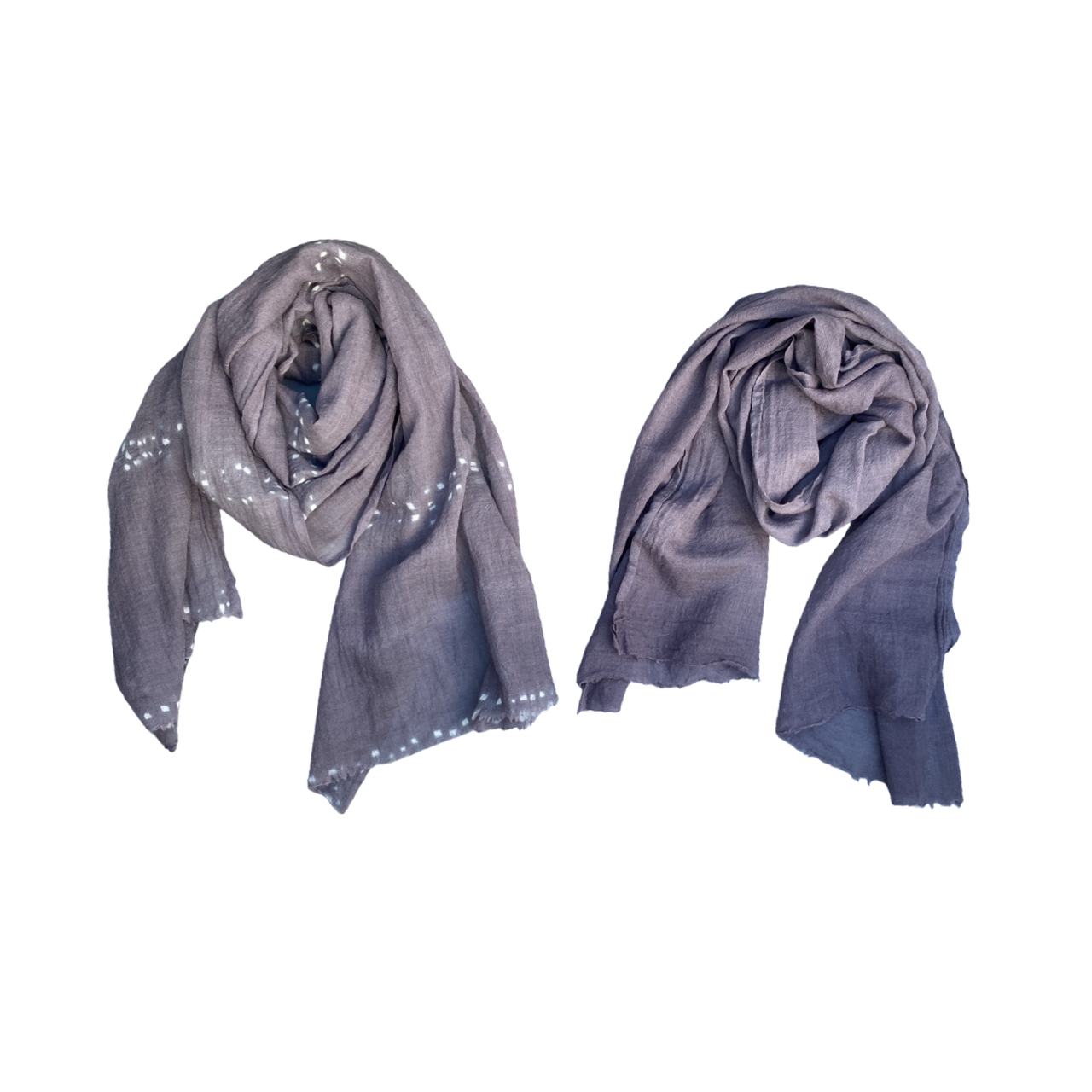 Hand-Dyed Wool Gauze Scarf in Cobblestone Color by 1 Life - Hand-Dyed Wool Scarf for Warm or Cold Weather