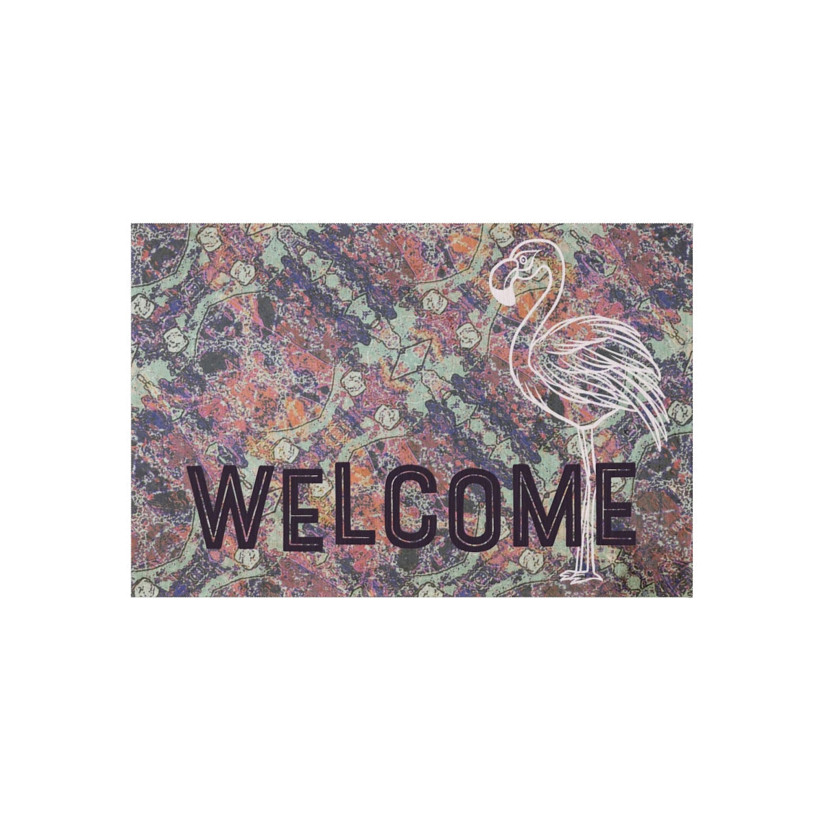 Eclectic Style Flamingo RV Mat - Vintage-Inspired 24” x 36” Outdoor Rug