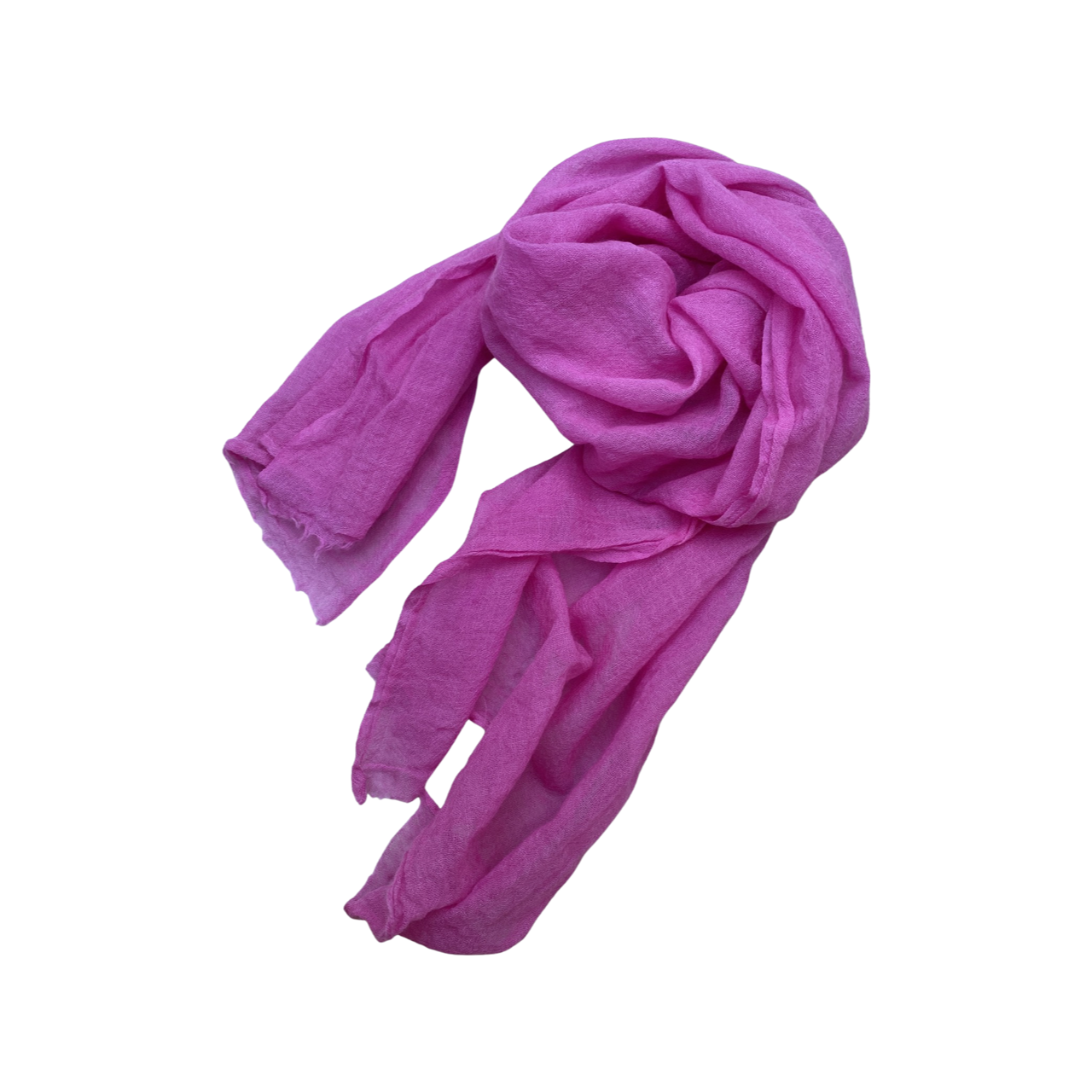One-of-a-Kind Hand-Dyed Wool Gauze Scarf in Electric Orchid by 1 Life - Hand-Dyed Wool Scarf for Warm or Cold Weather