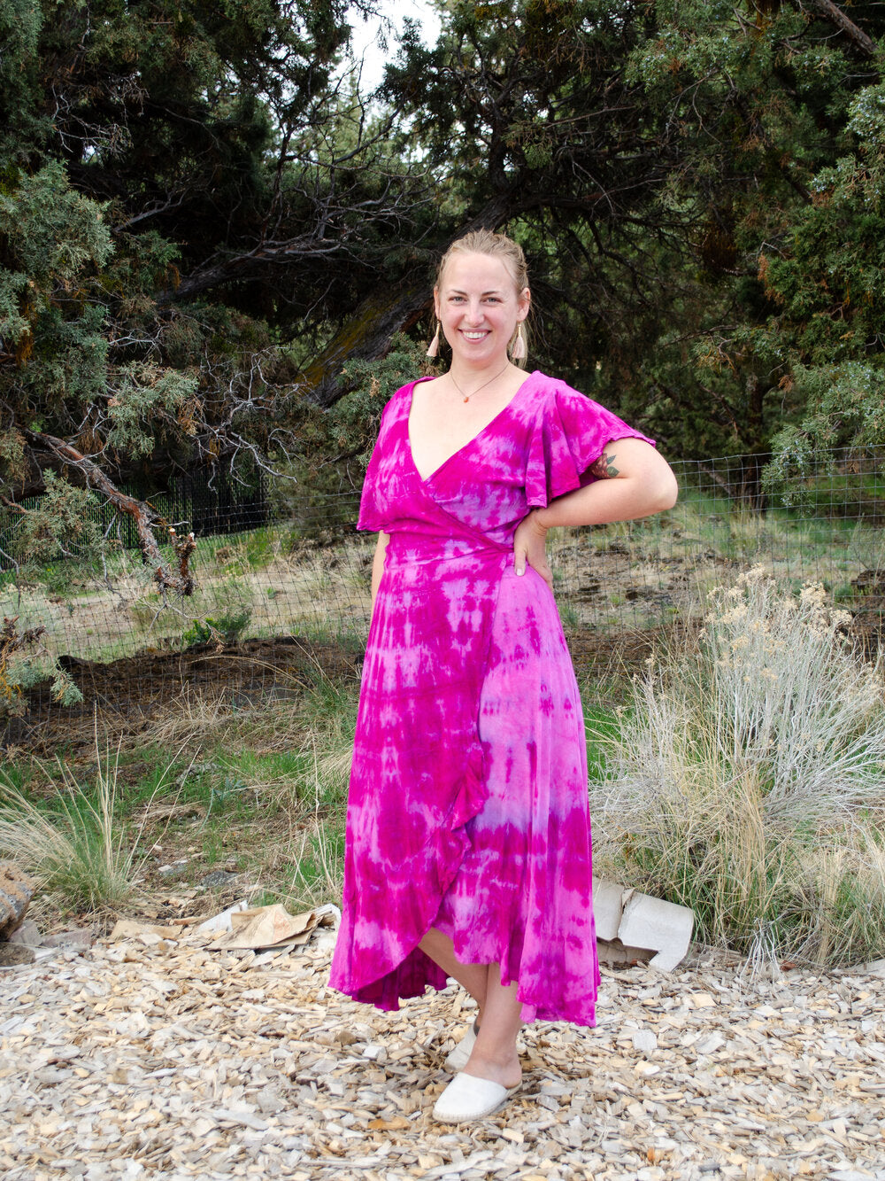 The Pink Celebration Wrap Dress by 1 Life - Bougainvillea Medium The Pink Celebration Wrap Dress by 1 Life - Bougainvillea Medium