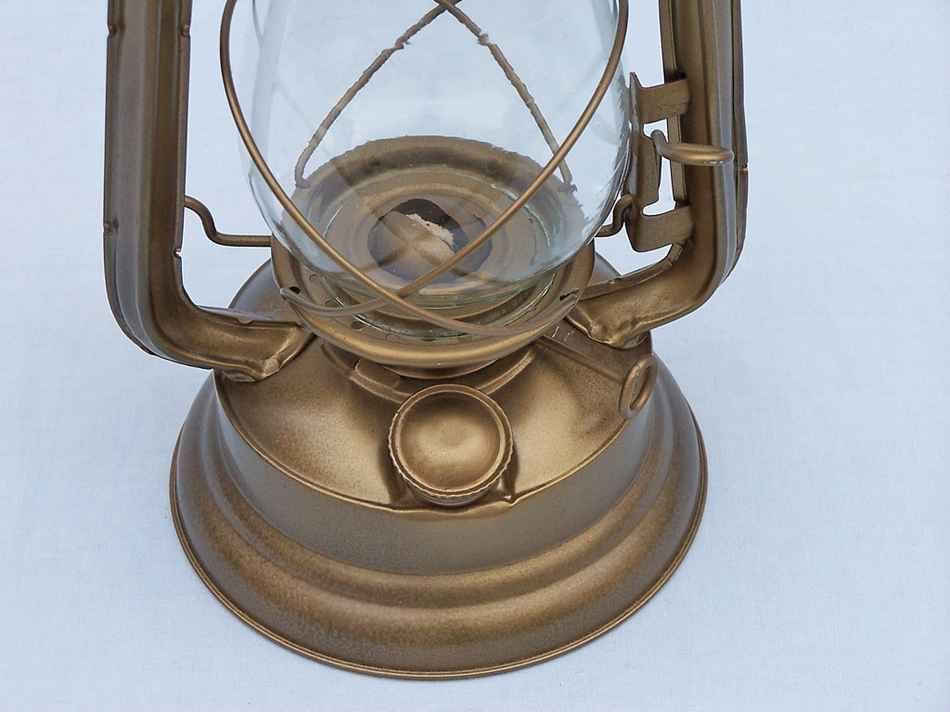 Brass Lantern - Authentic 19” Antique Brass Hurricane Lantern for your Home, Beach Home, Cottage, RV, or to be used while Camping