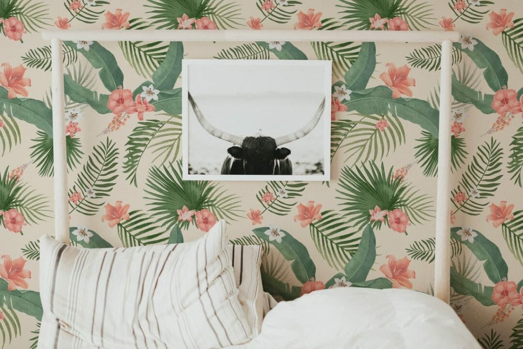 Classy Vintage-Inspired Tropical Peel and Stick or Traditional Wallpaper