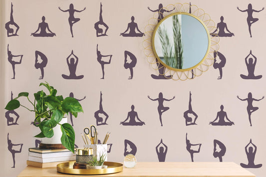 Yoga Peel-and-Stick or Traditional Wallpaper for yourHome, Camper van, or Vintage Trailer,
