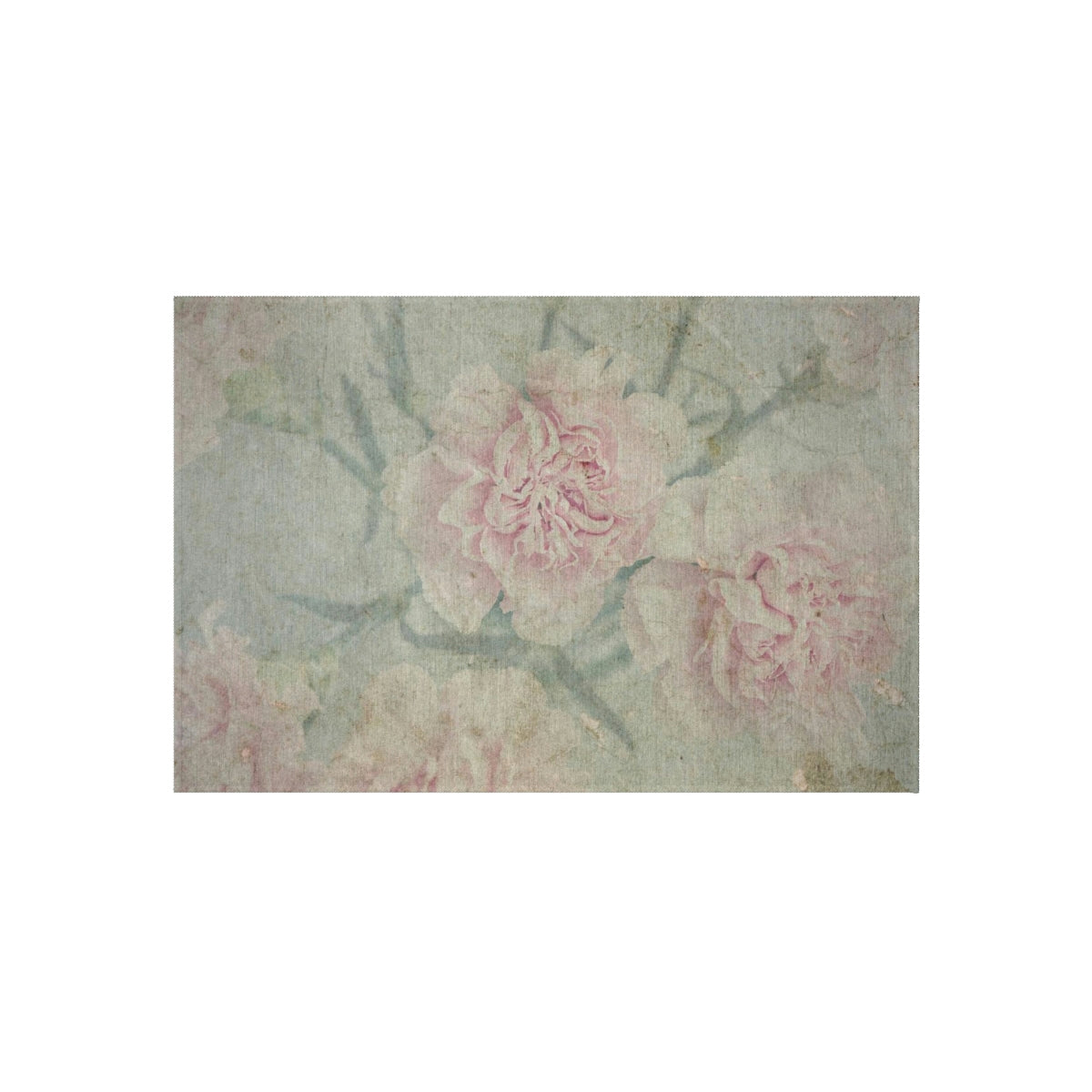 Shabby Chic Rose Print Outdoor Rug for Glamping, Camping, Van Life, Home, and Office