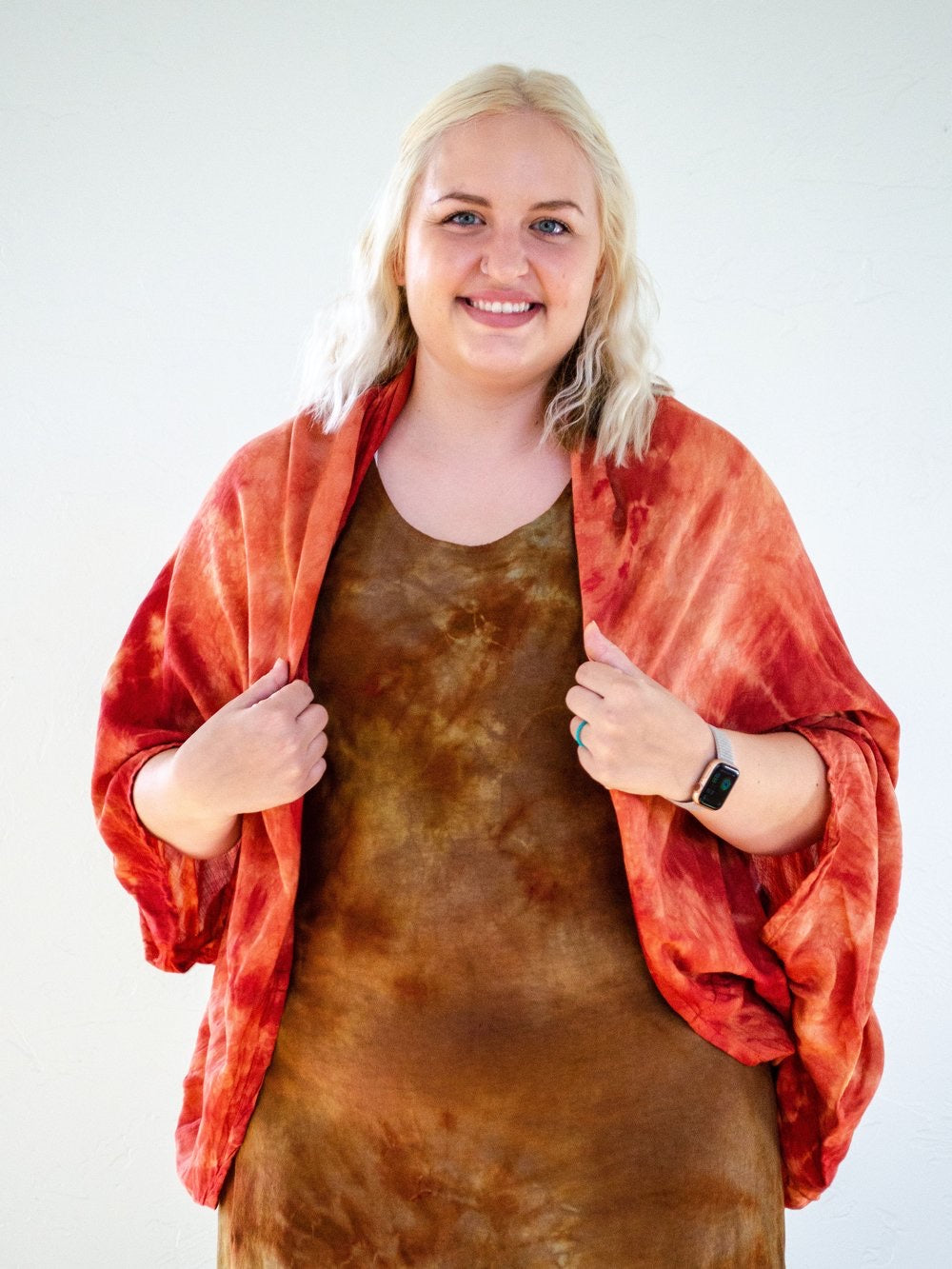 Hand-Dyed Everyday Dress in Smith Rock Colors by 1 Life - Tie Dye Dress for Camping, Shopping, and More