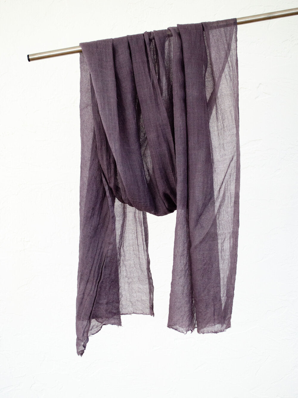 Hand-Dyed Wool Gauze Scarf in Cobblestone Color by 1 Life - Hand-Dyed Wool Scarf for Warm or Cold Weather