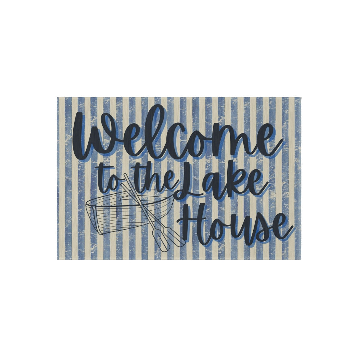 Blue Lake House Rug - Outdoor Rug for your Home, Campsite, or Vacation Rental