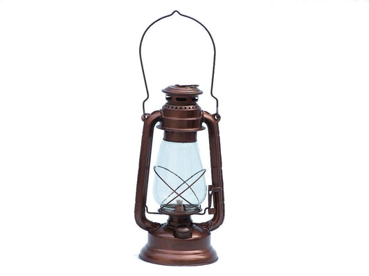 Authentic 19” Hurricane Oil Lantern in Antique Copper for your Home, Beach Home, Cottage, RV, or to be used while Camping