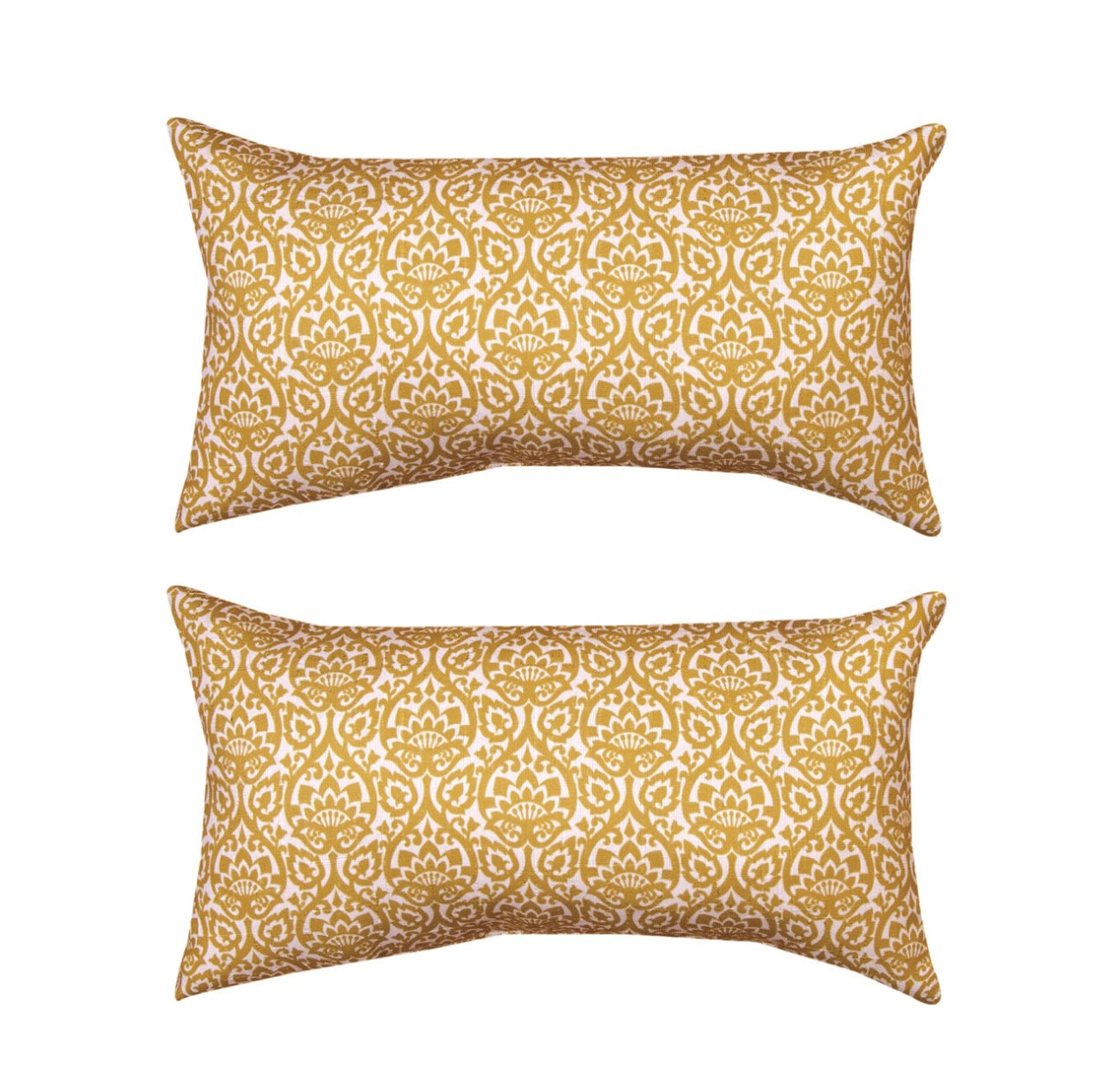 Bright and Sunny Set of 2 Quiet Gold Rectangle Pillows
