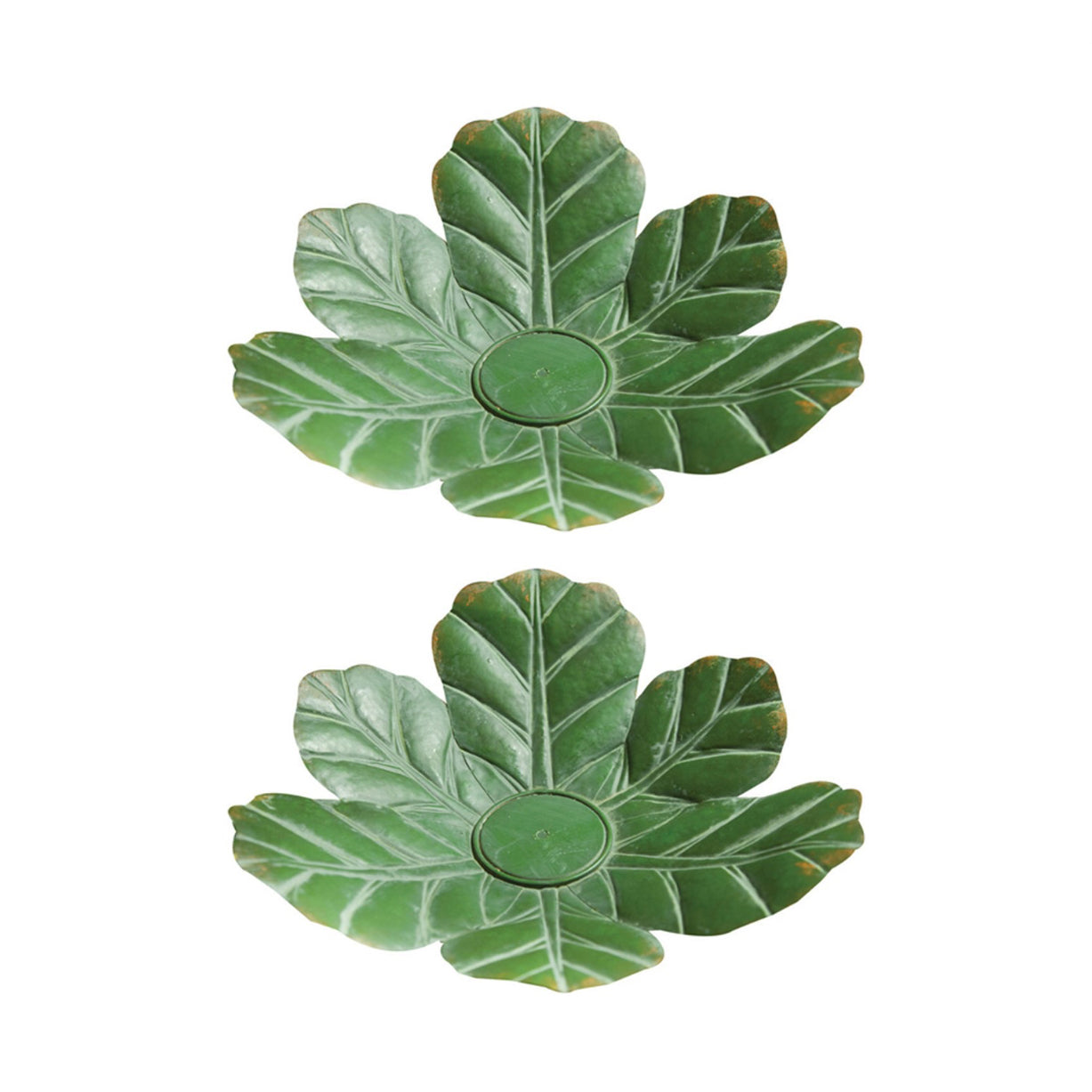 Leaf Bowl Set- 2 Decorative Metal Bowls for your Tropical Nursery, RV, Home, or Office