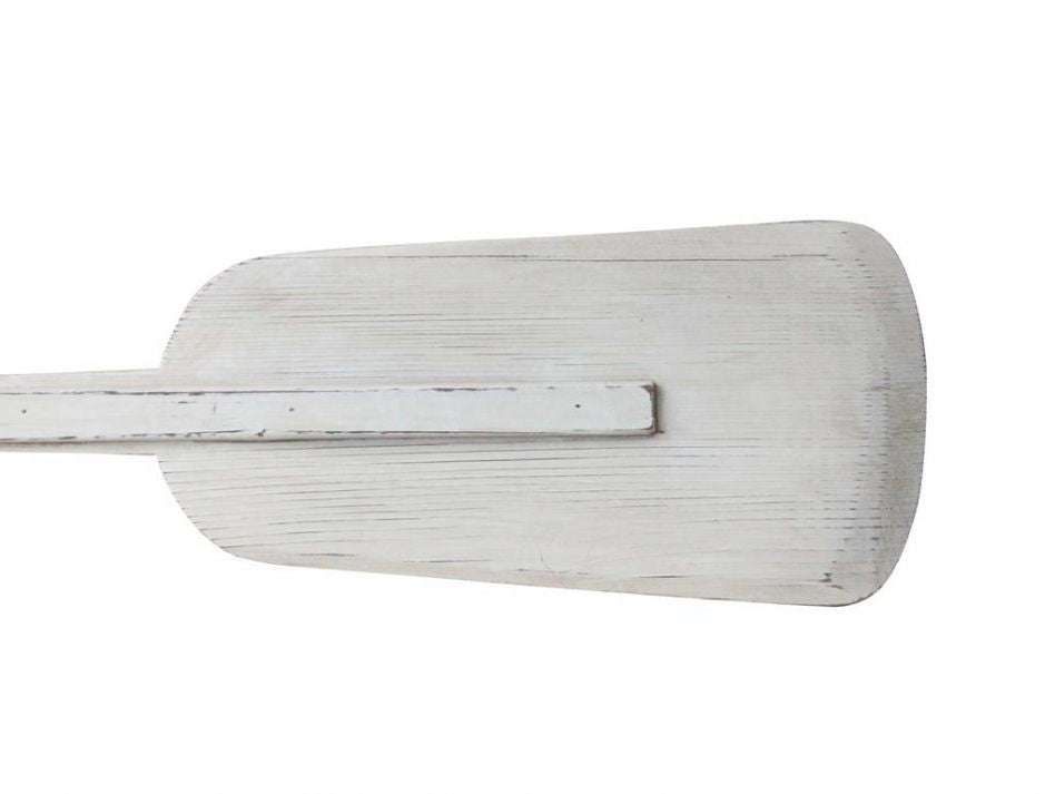 Rustic Wooden Whitewashed Decorative Boat Rowing Oar with Hooks 62" for your Home, RV, Boathouse, or Office