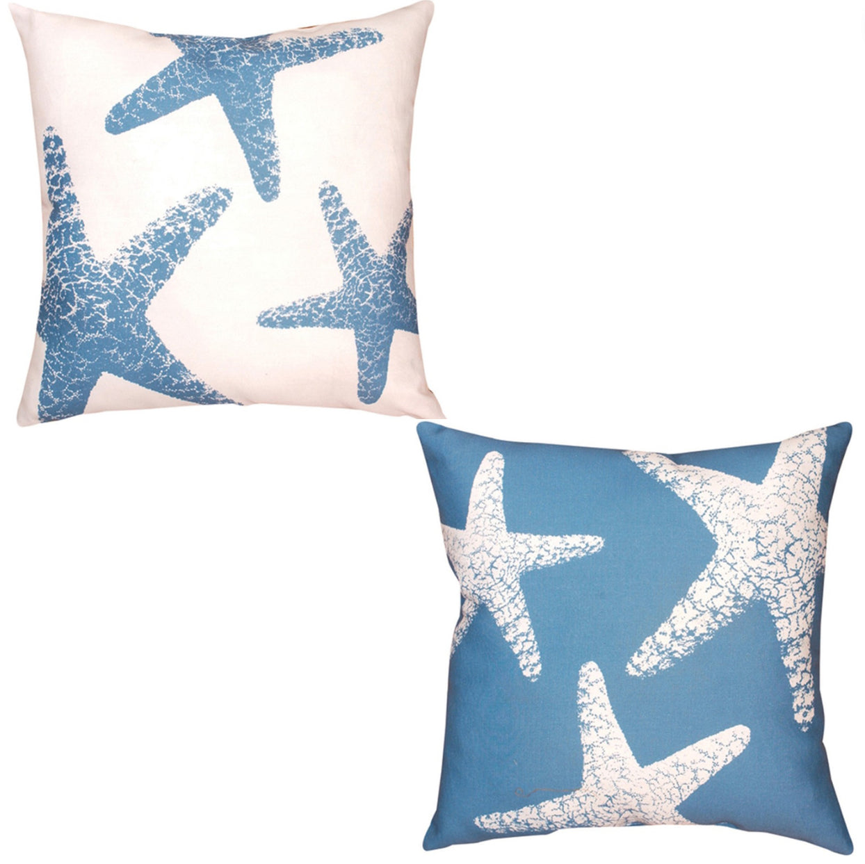Set of 2 Nautical Starfish Climaweave Pillows