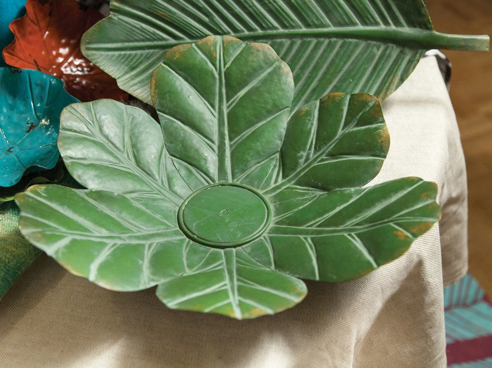 Leaf Bowl Set- 2 Decorative Metal Bowls for your Tropical Nursery, RV, Home, or Office