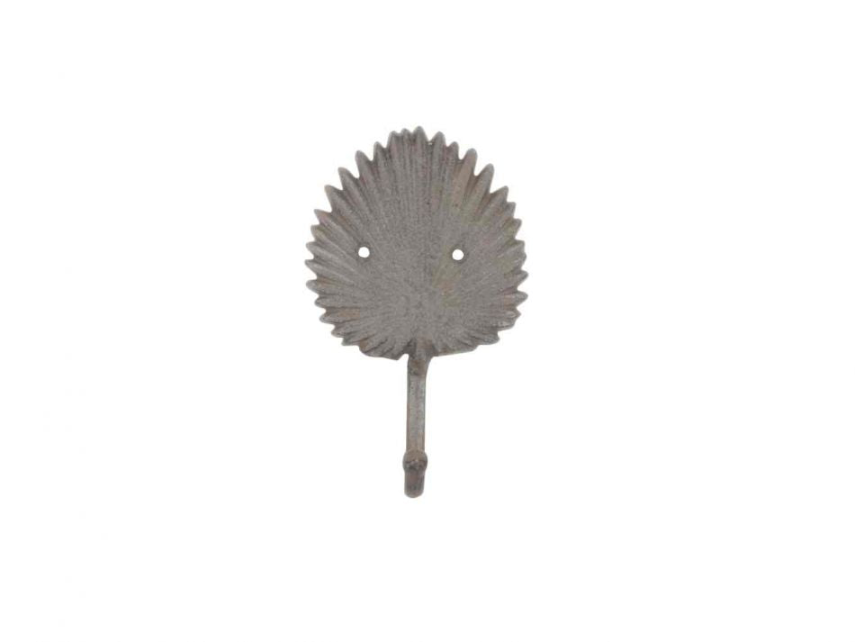 Wall-Mounted Cast Iron Decorative Metal Palm Frond Hook 7” for your Office, Home, Nursery, or Camper