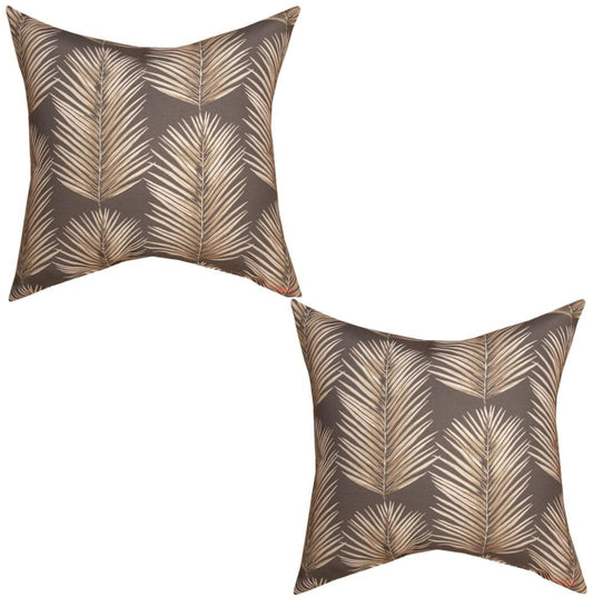 Tan and Brown Indoor/Outdoor Pillow Set of 2 Palmera Neutral Climaweave Pillows for your Porch, RV, Camper, Glamper, Vacation Rental, or Home