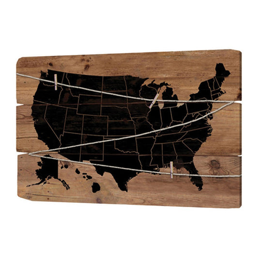 Board - Wooden Note Board Featuring a United States Map for Your Camper, Home, or Vacation Home.