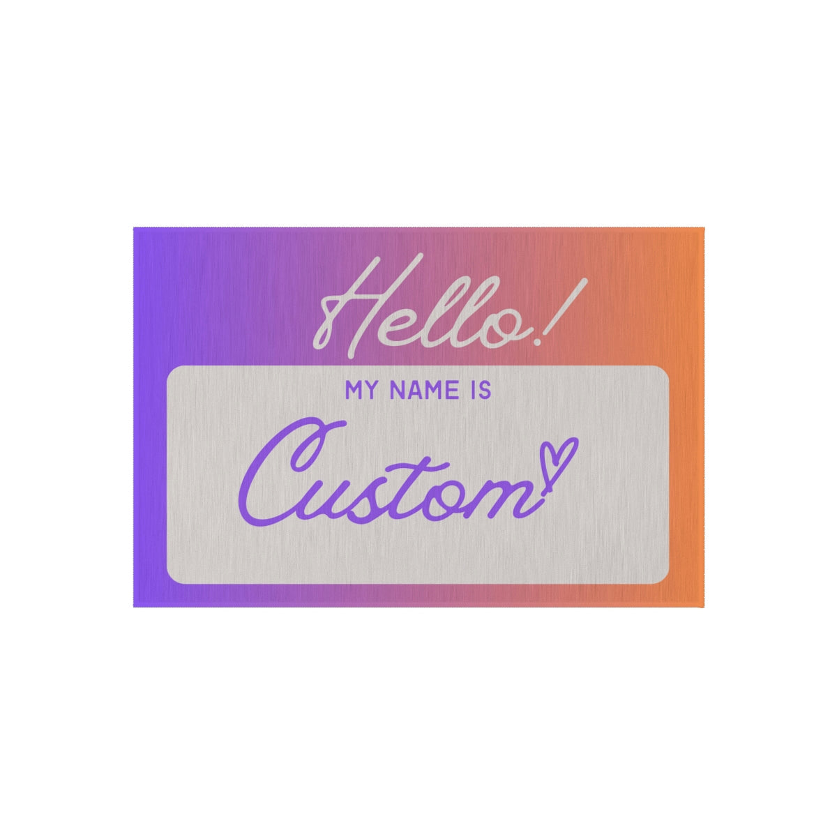 Hello My Name Is… Outdoor Rug - Custom for your Home, Campervan, RV, Vintage Trailer, Campsite, Glamping