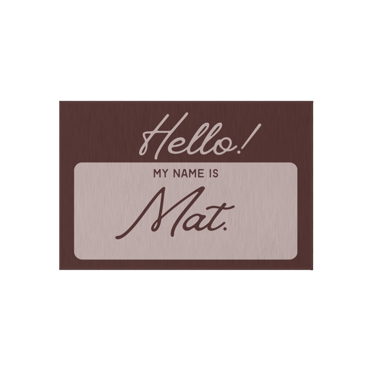Hello My Name Is… Outdoor Rug - Custom for your Home, Campervan, RV, Vintage Trailer, Campsite, Glamping